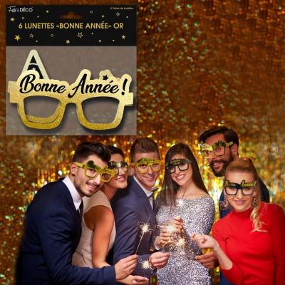 Lunette carton bonne annee nouvel an dore or