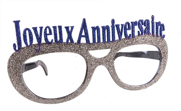 Lunette joyeux anniversaire argent