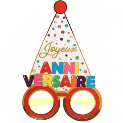 Article festif avec lunettes Joyeux Anniversaire multicolore (x1) REF/7342