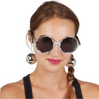 Lunettes disco boule a facettes argent