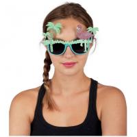 Lunettes tropical palmier et flamand rose