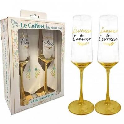 M25flc2 coffret duo de flute mariage dore or metal coupe champagne