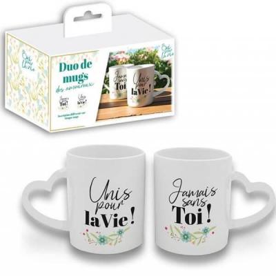 M25mugc2 duo de mugs mariage amoureux cadeau