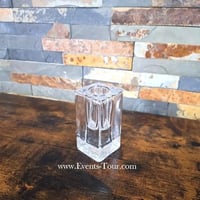 Magasin decoration fete location nord pas de calais bougeoir carre transparent verre bougie flambeau