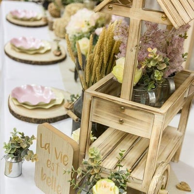 Magasin pas de calais location mini chariot en bois candy bar de table naturel