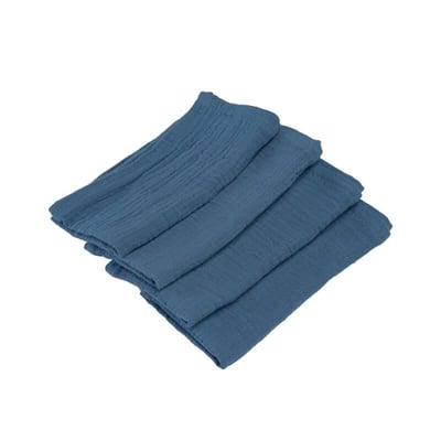 Magasin pas de calais location textile serviette de table tissu coton gaufree bleu denim