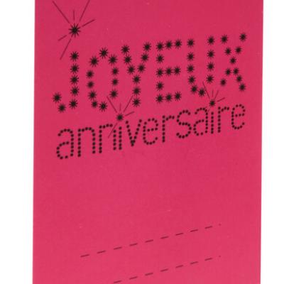 Marque-place anniversaire fuchsia (x6) REF/4014