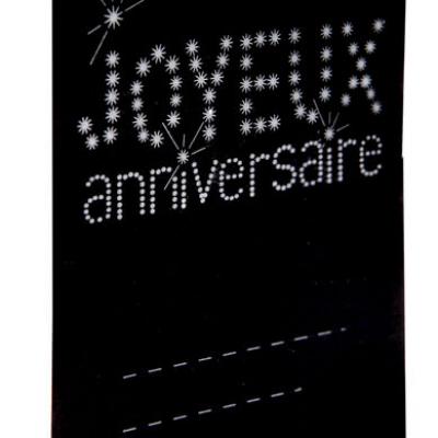 Marque-place anniversaire noir (x6) REF/4014