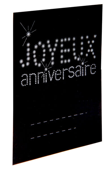 Marque place anniversaire noir