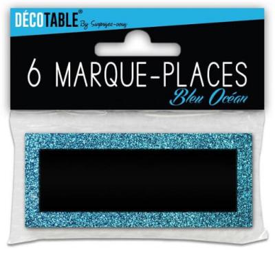 Marque place chevalet bleu pailletee