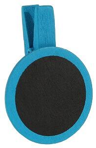 Ardoise ronde sur pince bleu turquoise (x4) REF/70318