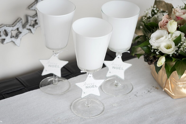 Marque place argent etoile joyeux noel