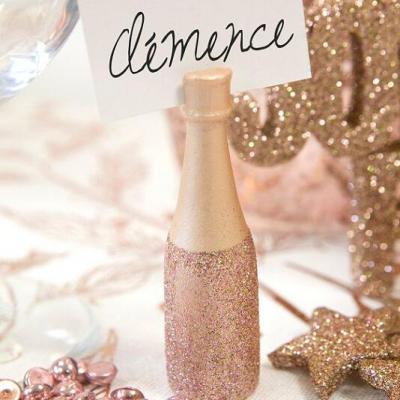 Marque place bouteille de champagne rose gold