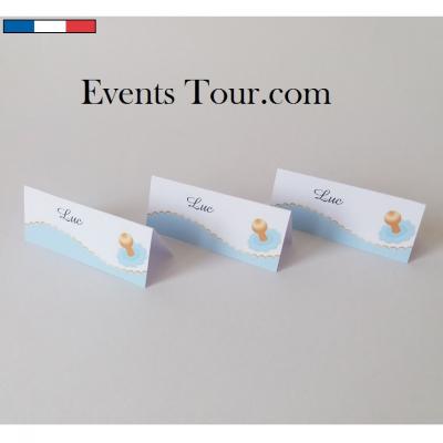 Marque place chevalet bapteme bleu ciel