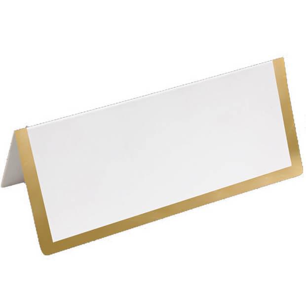 Marque place chevalet blanc et or en carton