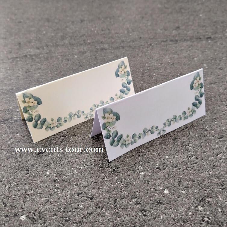 Marque place chevalet jungle tropique eucalyptus champetre feuillage