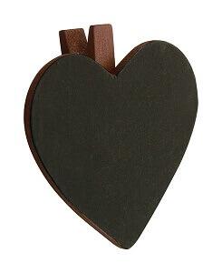 Ardoise coeur sur pince chocolat (x6) REF/2937
