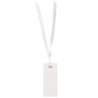 Marque place etiquette rectangle blanc avec ruban
