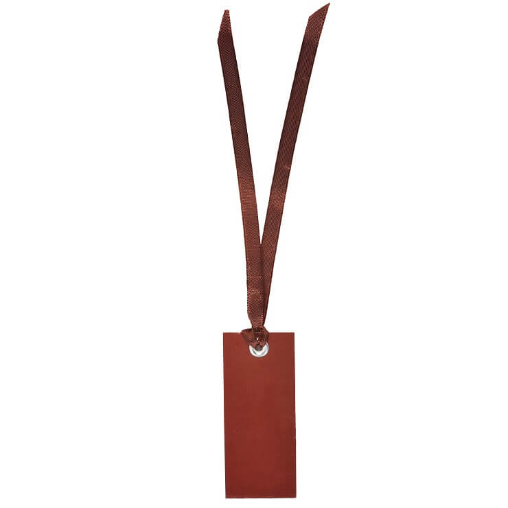 Marque place etiquette rectangle chocolat avec ruban