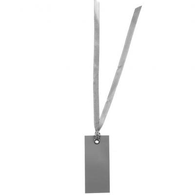 Marque place etiquette rectangle gris avec ruban