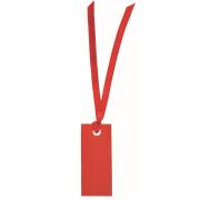 Étiquette rectangle rouge avec ruban (x12) REF/3312