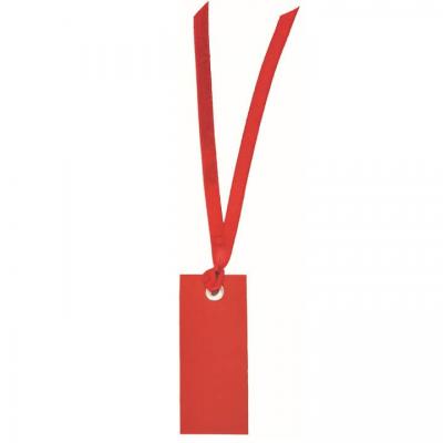 Marque place etiquette rectangle rouge avec ruban