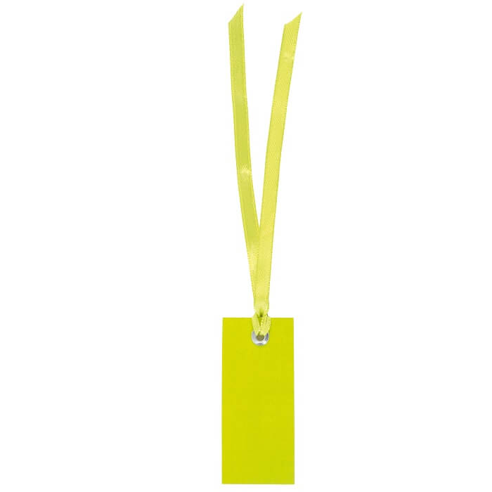 Marque place etiquette rectangle vert avec ruban