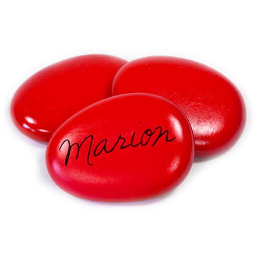 Marque place galet rouge