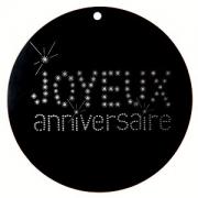 Marque-place joyeux anniversaire noir (x10) REF/4015