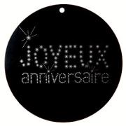 Marque-place joyeux anniversaire noir (x10) REF/4015