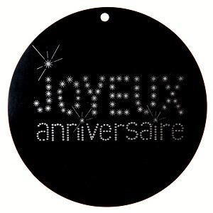 Marque-place joyeux anniversaire noir (x10) REF/4015