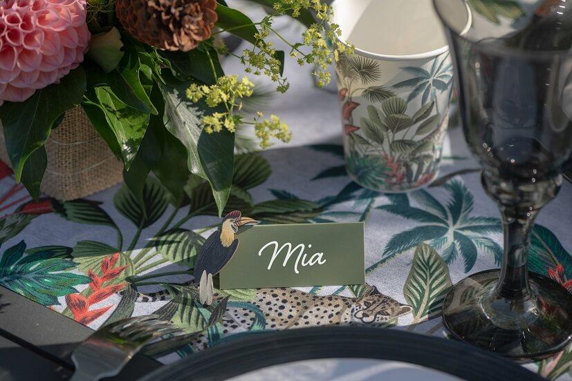 Marque place jungle tropical vert olive sauge