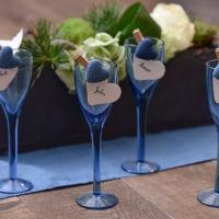 Marque place mariage coeur sur verre