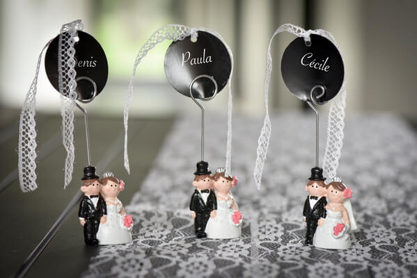 Marque place mariage noir