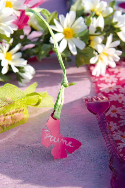 Marque place papillon fuchsia 1