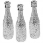 Porte-nom bouteille de champagne argent (x3) REF/DEC852