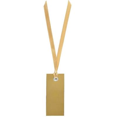 Marque place porte nom rectangle avec ruban dore or