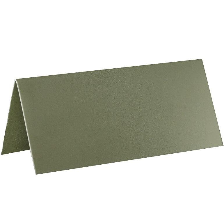 Marque place rectangle chevalet carton vert olive sauge
