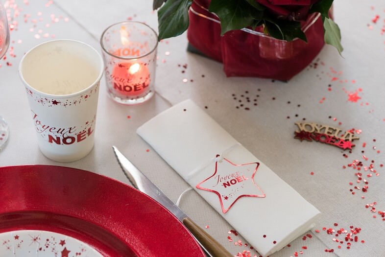 Marque place rouge etoile joyeux noel