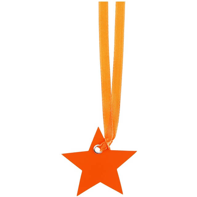 Marque place ruban etoile orange