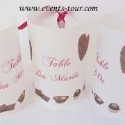 Marque-table photophore: Chocolat (x2) REF/10251