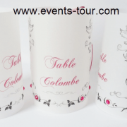 Marque-table photophore mariage: Colombes (x2) REF/10242