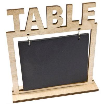 Marque-table bois naturel et ardoise noire (x1) REF/DEK0300