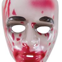 Masque adulte halloween transparent avec du sang
