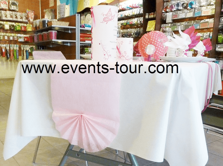 Menu photophore elegant papillon rose