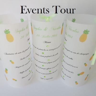 Menu photophore gourmandise ananas