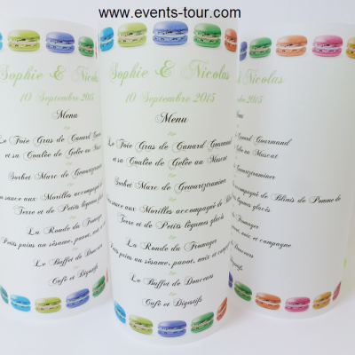 Menu photophore macaron