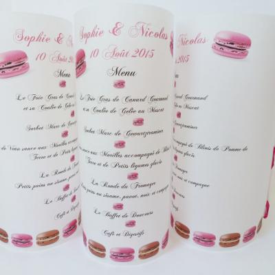 Menu photophore macarons