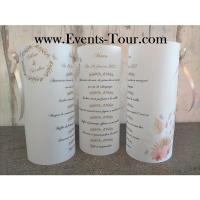 Menu photophore mariage champetre fleurs