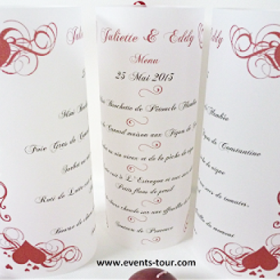 Menu photophore mariage: Coeur (x1) REF/10306